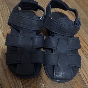 Nautica Kids Navy Blue Closed-Toe Leather Sandals